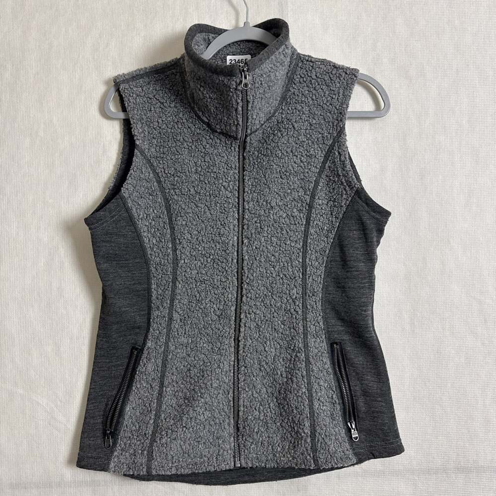 Kuhl Women's Size Medum Gray Wool Teddy Fleece Full Zip Outerwear Vest